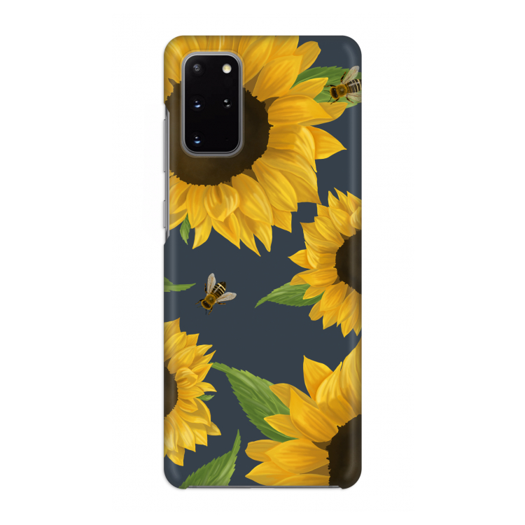 Sunflower and bees: Volledig geprint Samsung Galaxy S20 Plus Hoesje