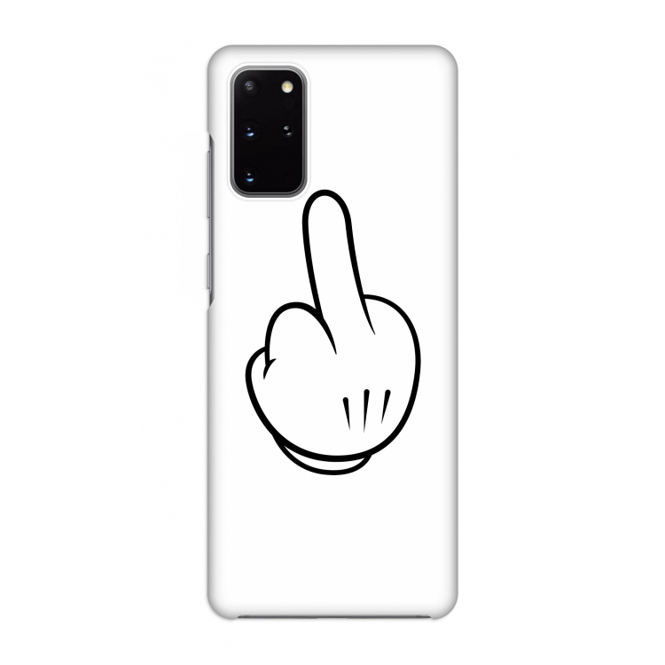 Middle finger white: Volledig geprint Samsung Galaxy S20 Plus Hoesje