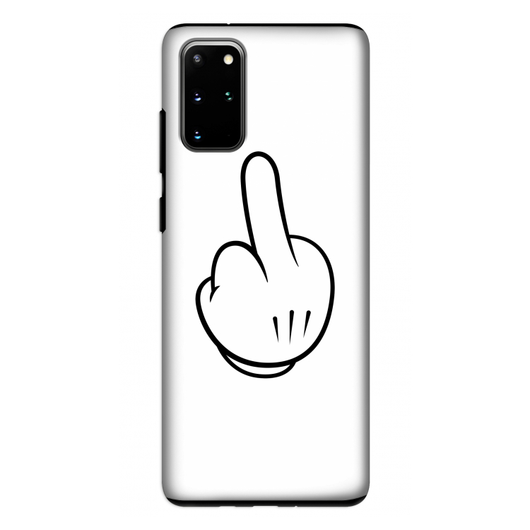 Middle finger white: Samsung Galaxy S20 Plus Tough Case