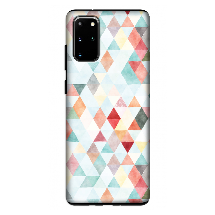 Gekleurde driehoekjes pastel: Samsung Galaxy S20 Plus Tough Case