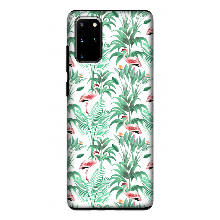 Flamingo bladeren: Samsung Galaxy S20 Plus Tough Case