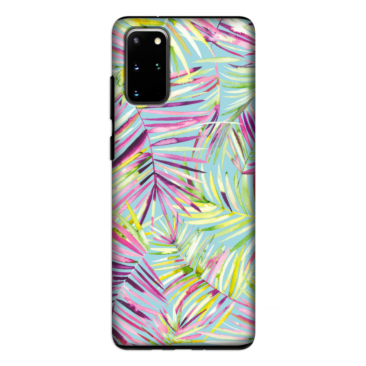 Tropical Palms Blue: Samsung Galaxy S20 Plus Tough Case