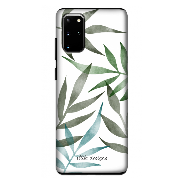 Tropical watercolor leaves: Samsung Galaxy S20 Plus Tough Case