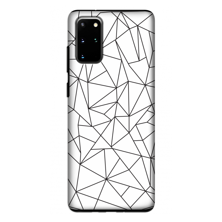 Geometrische lijnen zwart: Samsung Galaxy S20 Plus Tough Case