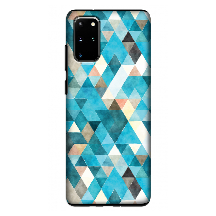 Gekleurde driehoekjes blauw: Samsung Galaxy S20 Plus Tough Case