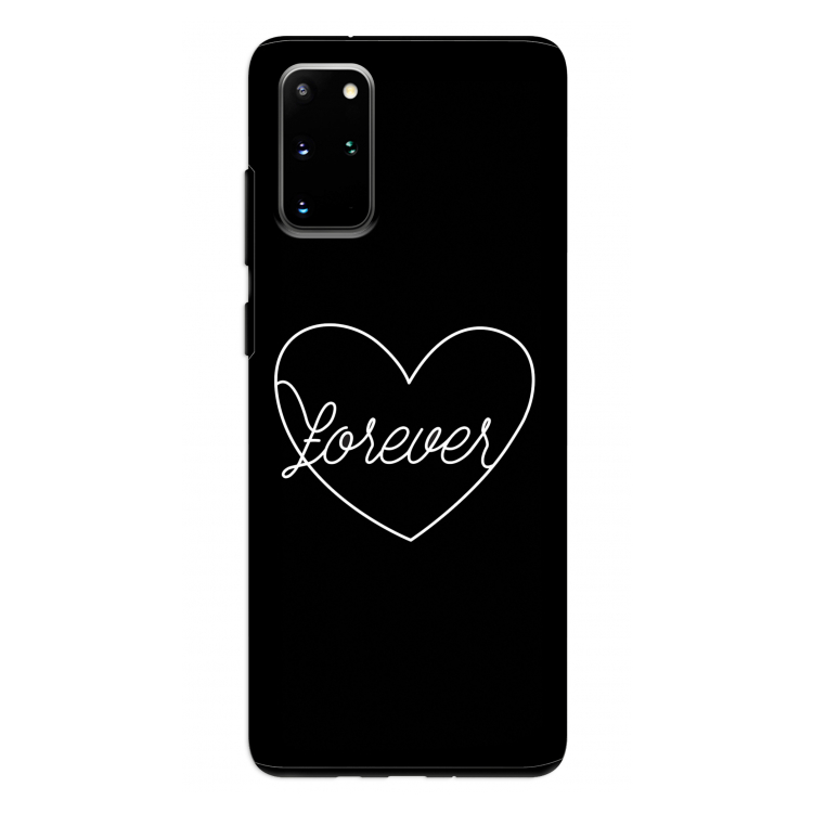 Forever heart black: Samsung Galaxy S20 Plus Tough Case