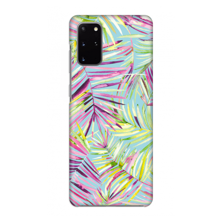 Tropical Palms Blue: Volledig geprint Samsung Galaxy S20 Plus Hoesje