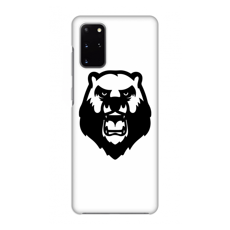 Angry Bear (white): Volledig geprint Samsung Galaxy S20 Plus Hoesje