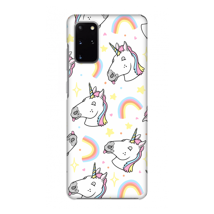 Rainbow Unicorn: Volledig geprint Samsung Galaxy S20 Plus Hoesje