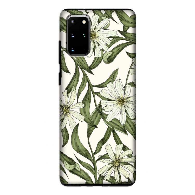 Wit bloemenpatroon: Samsung Galaxy S20 Plus Tough Case