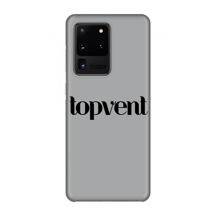Topvent Grijs Zwart: Volledig geprint Samsung Galaxy S20 Ultra Hoesje