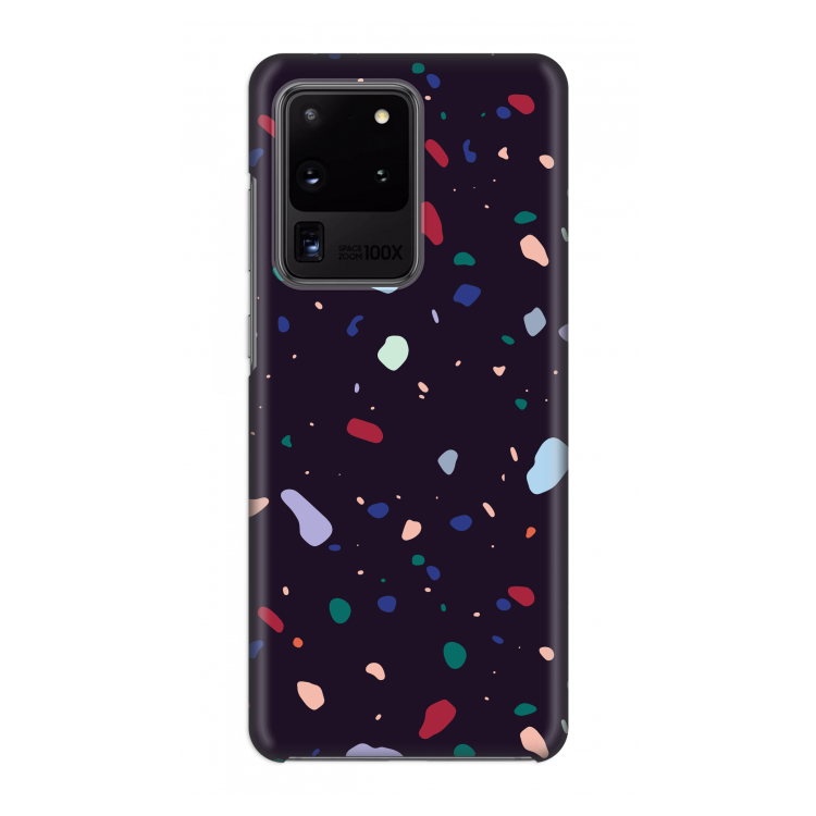 Dark Rounded Terrazzo: Volledig geprint Samsung Galaxy S20 Ultra Hoesje