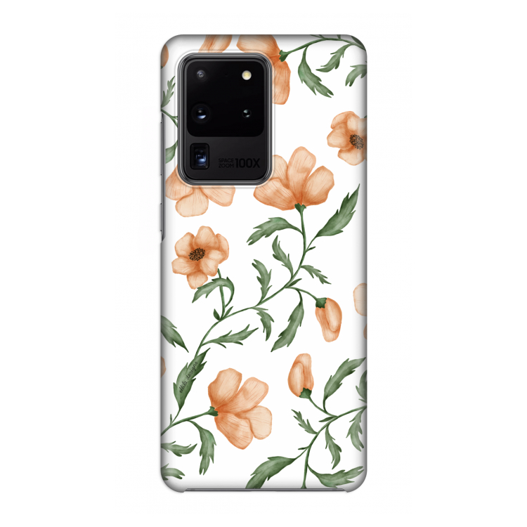 Peachy flowers: Volledig geprint Samsung Galaxy S20 Ultra Hoesje
