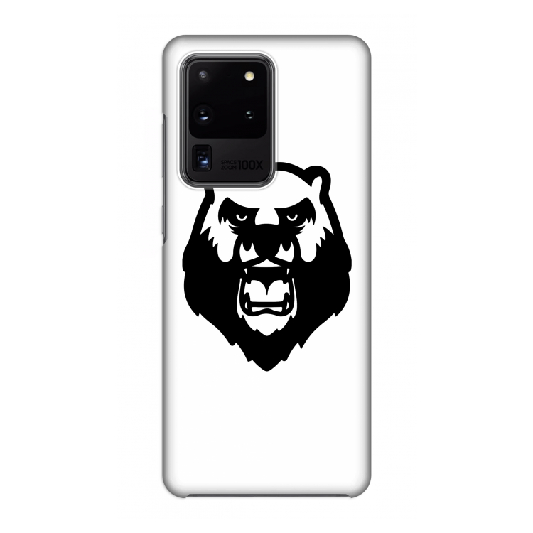 Angry Bear (white): Volledig geprint Samsung Galaxy S20 Ultra Hoesje