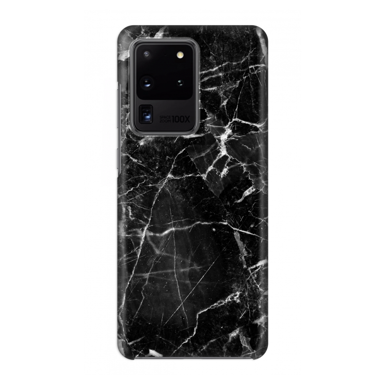 Zwart Marmer 2: Volledig geprint Samsung Galaxy S20 Ultra Hoesje