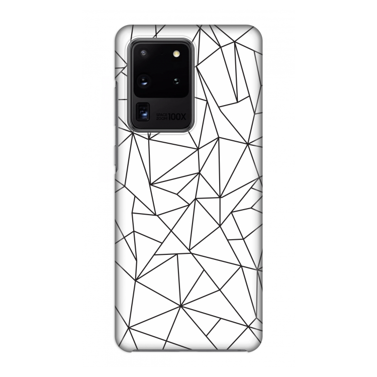 Geometrische lijnen zwart: Volledig geprint Samsung Galaxy S20 Ultra Hoesje