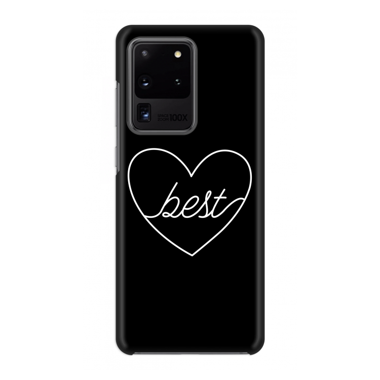 Best heart black: Volledig geprint Samsung Galaxy S20 Ultra Hoesje