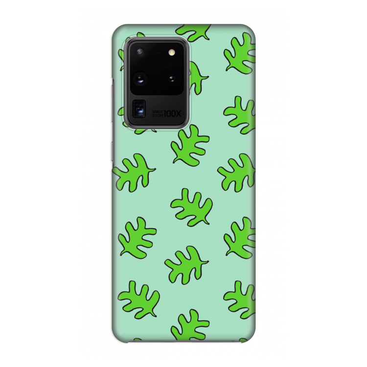 Groene blaadjes: Volledig geprint Samsung Galaxy S20 Ultra Hoesje