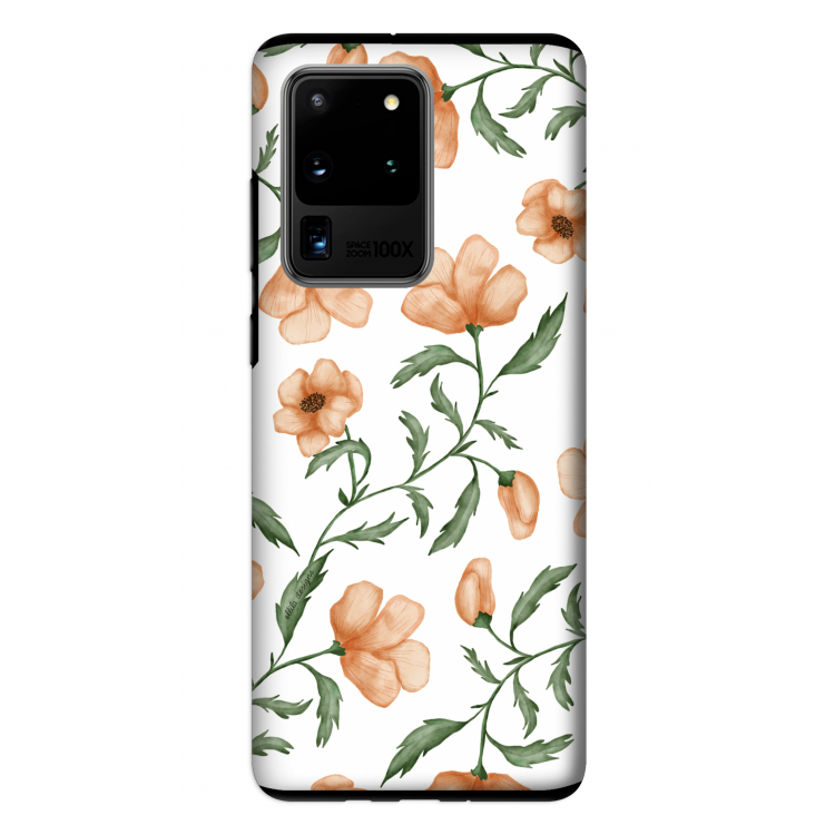 Peachy flowers: Samsung Galaxy S20 Ultra Tough Case
