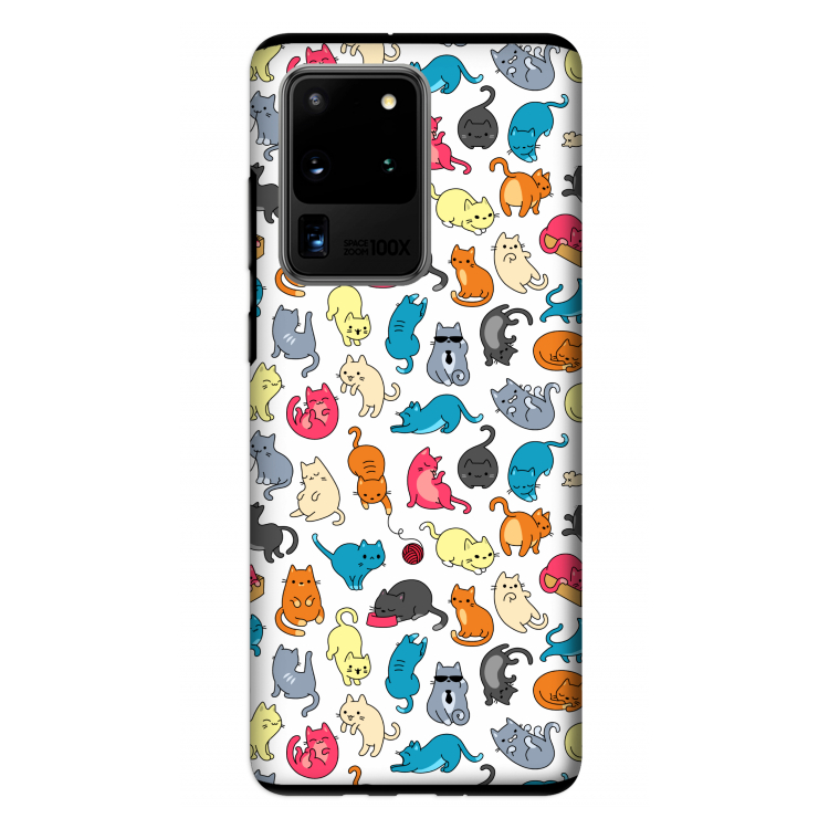 Kleurrijke katten: Samsung Galaxy S20 Ultra Tough Case