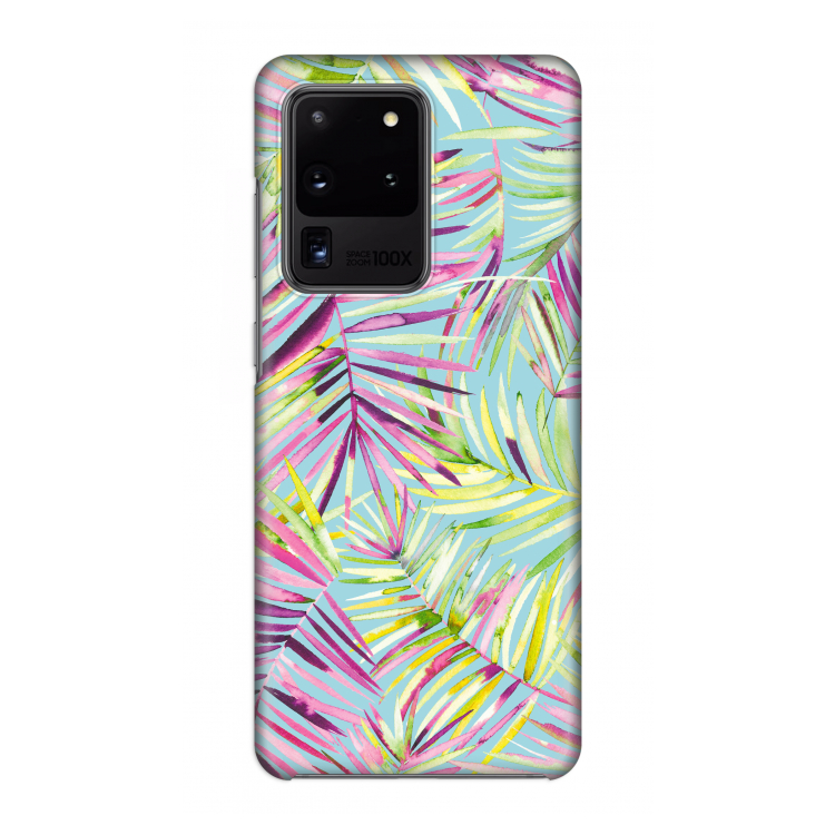 Tropical Palms Blue: Volledig geprint Samsung Galaxy S20 Ultra Hoesje