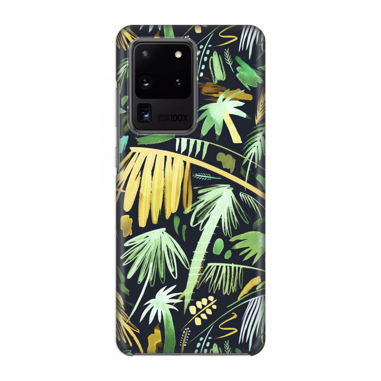 Tropical Palms Dark: Volledig geprint Samsung Galaxy S20 Ultra Hoesje