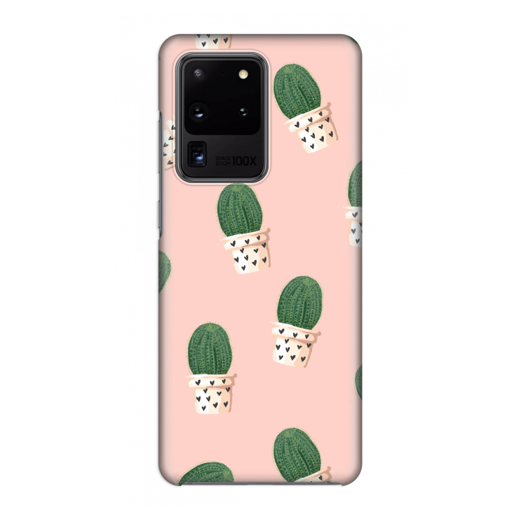 Cactusprint roze: Volledig geprint Samsung Galaxy S20 Ultra Hoesje