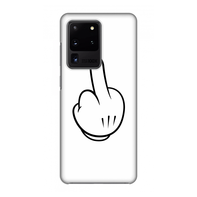 Middle finger white: Volledig geprint Samsung Galaxy S20 Ultra Hoesje