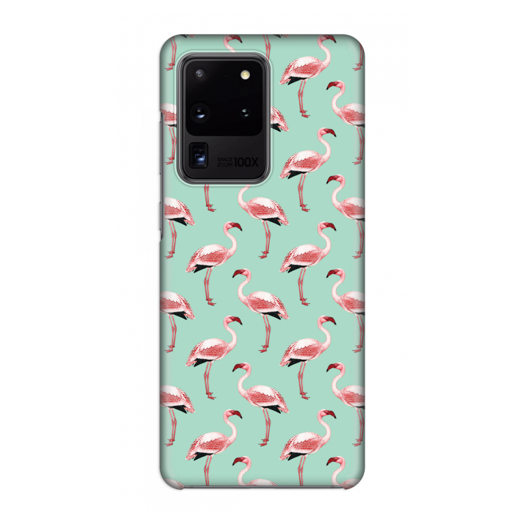 Flamingoprint groen: Volledig geprint Samsung Galaxy S20 Ultra Hoesje