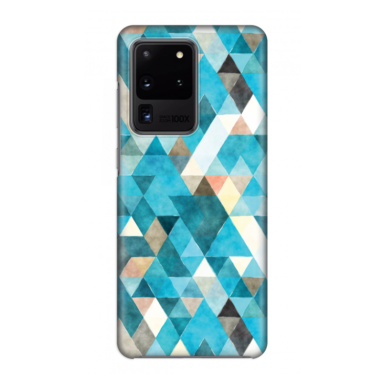 Gekleurde driehoekjes blauw: Volledig geprint Samsung Galaxy S20 Ultra Hoesje