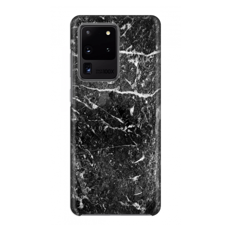 Zwart marmer: Volledig geprint Samsung Galaxy S20 Ultra Hoesje