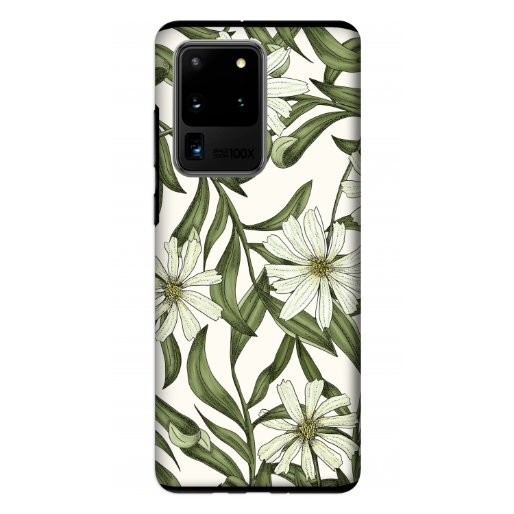 Wit bloemenpatroon: Samsung Galaxy S20 Ultra Tough Case