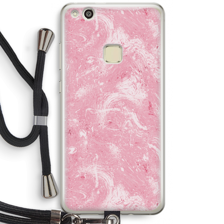 Abstract Painting Pink: Huawei Ascend P10 Lite Transparant Hoesje met koord