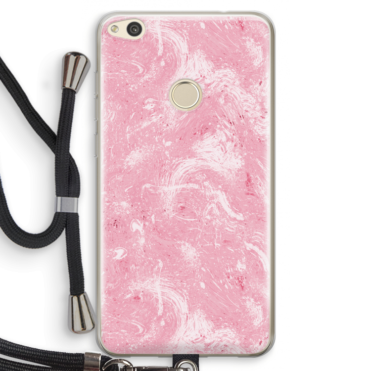 Abstract Painting Pink: Huawei Ascend P8 Lite (2017) Transparant Hoesje met koord