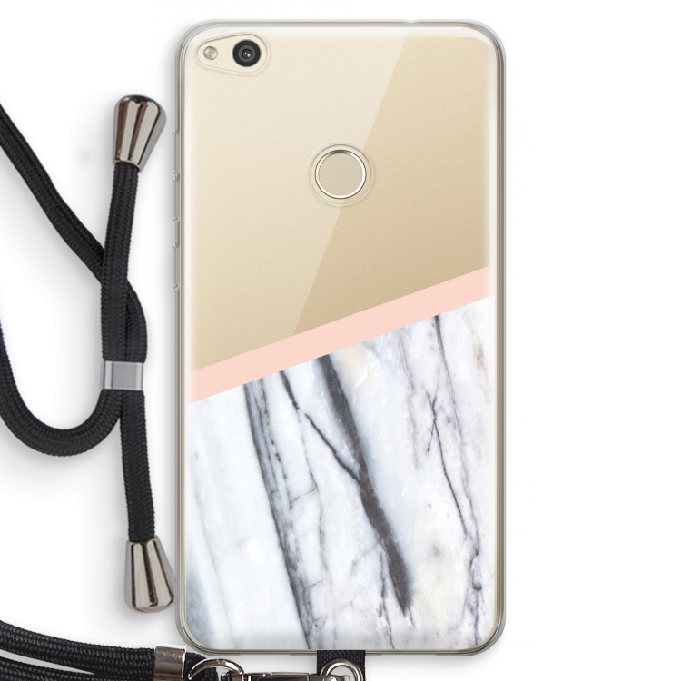 A touch of peach: Huawei Ascend P8 Lite (2017) Transparant Hoesje met koord