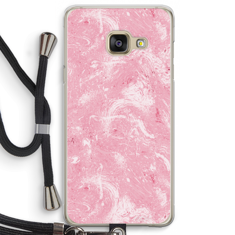 Abstract Painting Pink: Samsung Galaxy A3 (2016) Transparant Hoesje met koord
