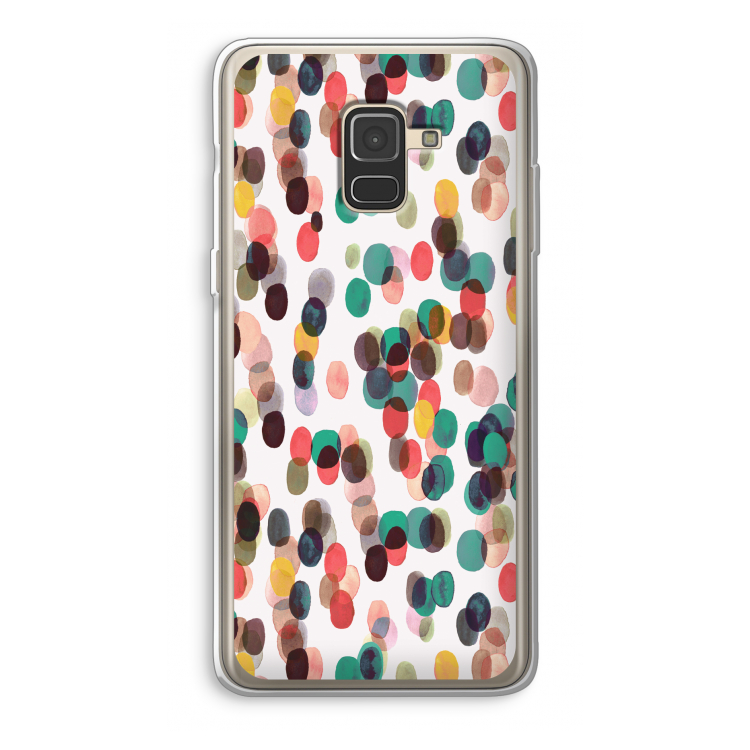 Tropical Dots: Samsung Galaxy A8 (2018) Transparant Hoesje