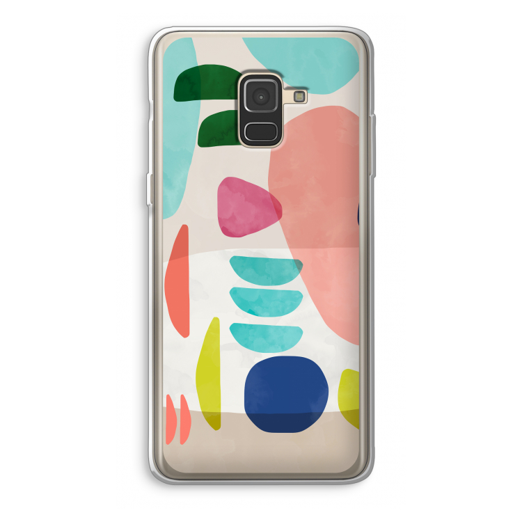 Bold Rounded Shapes: Samsung Galaxy A8 (2018) Transparant Hoesje