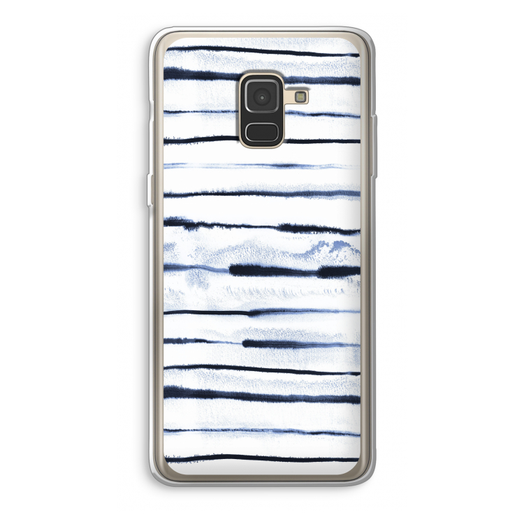 Ink Stripes: Samsung Galaxy A8 (2018) Transparant Hoesje