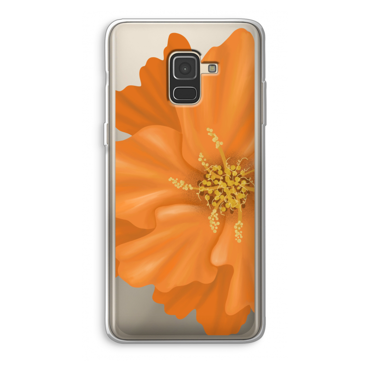 Orange Ellila flower: Samsung Galaxy A8 (2018) Transparant Hoesje