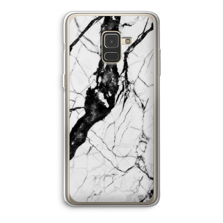 Witte marmer 2: Samsung Galaxy A8 (2018) Transparant Hoesje
