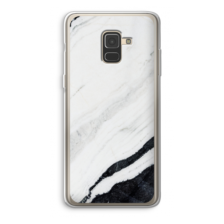 Elegante marmer: Samsung Galaxy A8 (2018) Transparant Hoesje