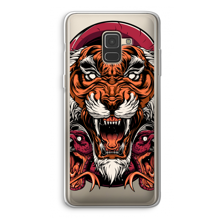 Tiger and Rattlesnakes: Samsung Galaxy A8 (2018) Transparant Hoesje