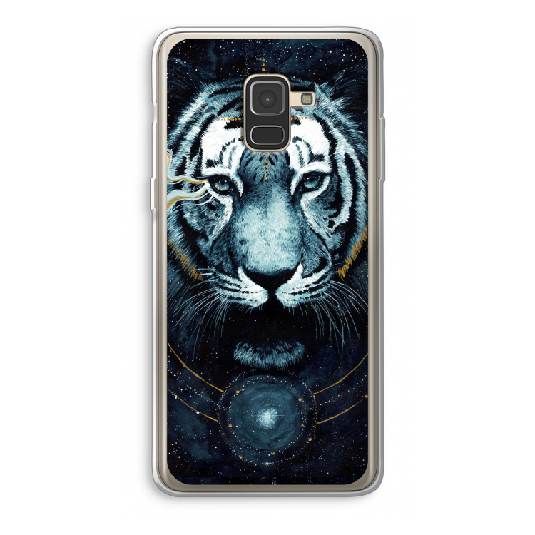 Darkness Tiger: Samsung Galaxy A8 (2018) Transparant Hoesje