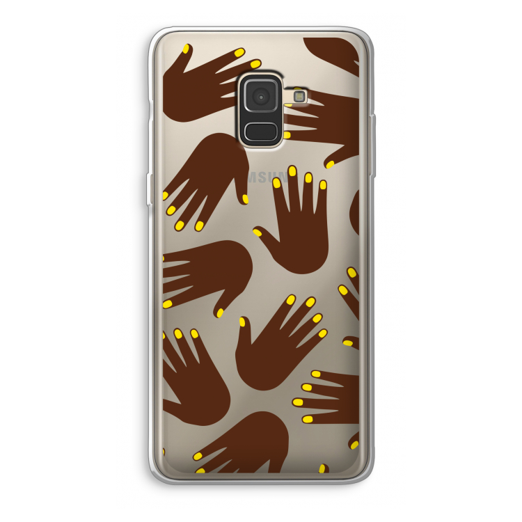 Hands dark: Samsung Galaxy A8 (2018) Transparant Hoesje