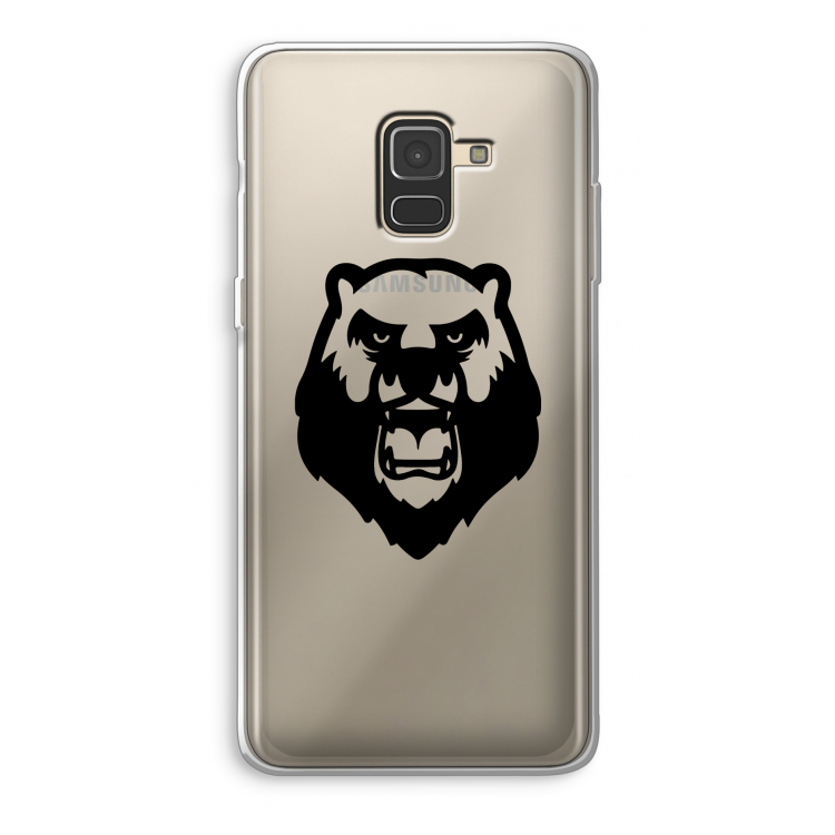 Angry Bear (black): Samsung Galaxy A8 (2018) Transparant Hoesje
