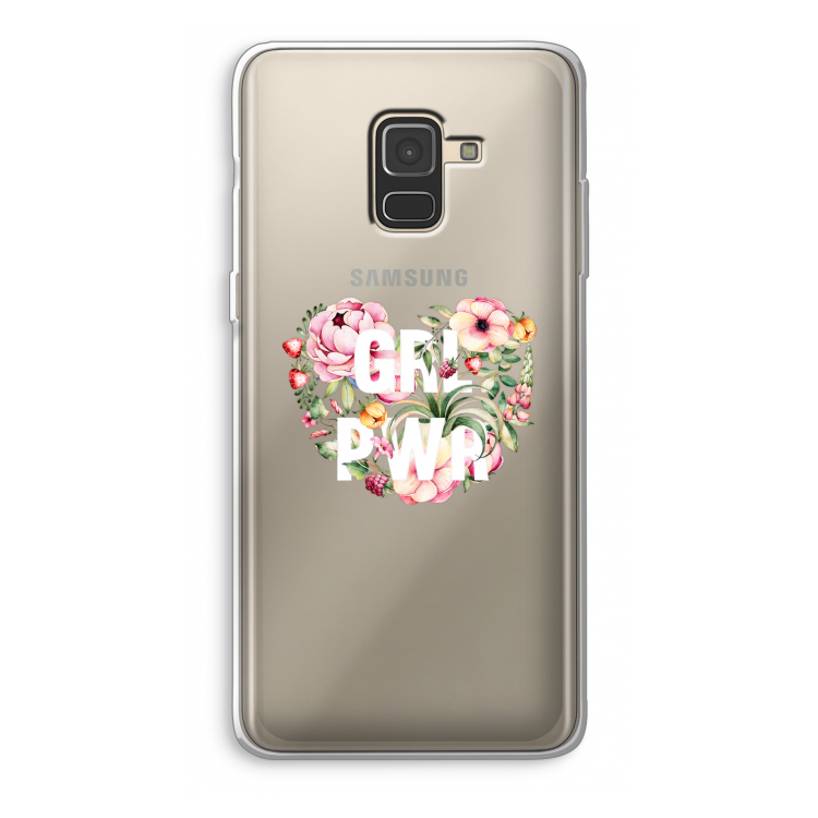 GRL PWR Flower: Samsung Galaxy A8 (2018) Transparant Hoesje