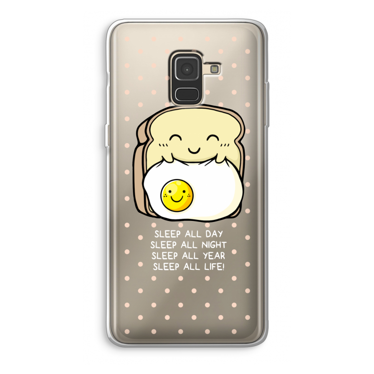Sleep All Day: Samsung Galaxy A8 (2018) Transparant Hoesje