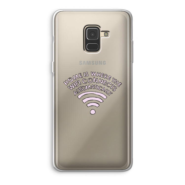 Home Is Where The Wifi Is: Samsung Galaxy A8 (2018) Transparant Hoesje