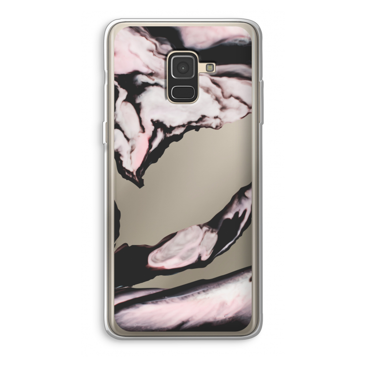 Roze stroom: Samsung Galaxy A8 (2018) Transparant Hoesje